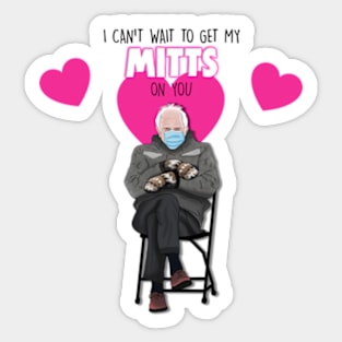 Bernie Sanders Sitting on a Chair Wearing Mittens Memes Sticker